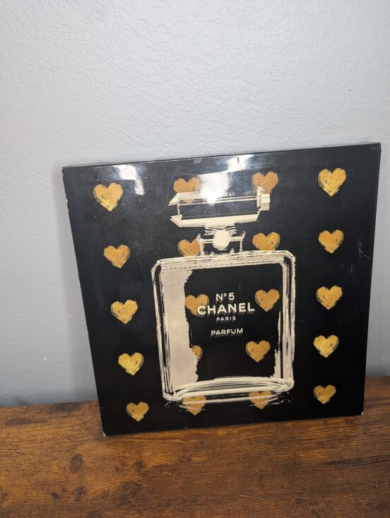 CHANEL Other - Black & Gold No.5 Perfume Bottle Wall Art